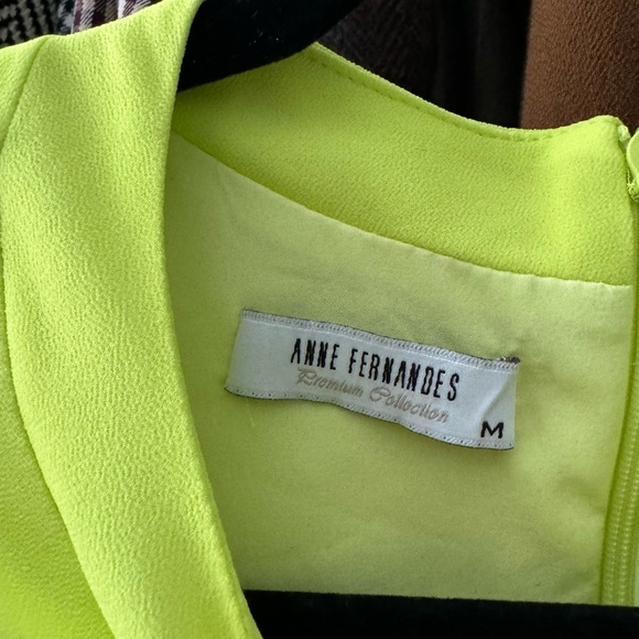 Anne Fernandes- Lime Neon Green Longsleeve Ruffle Layer Button Down Mini Dress - Picture 6 of 7